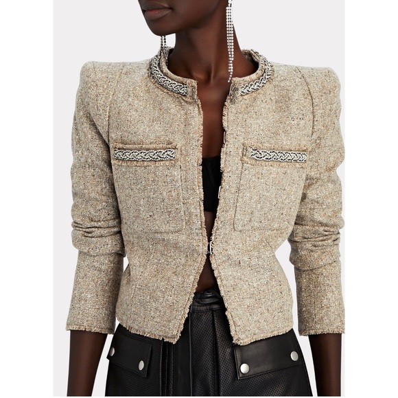 Veronica Beard Orris Crystal-Embellished Tweed Jacket